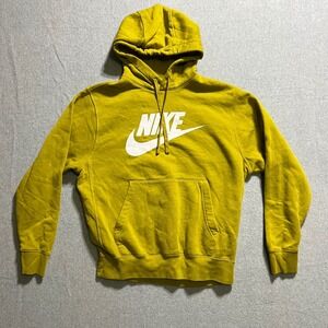 Nike Mens Graphic Hoodie Pullover Long Sleeve Sportswear Yellow Size S